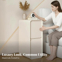 Space-Saving Design Narrow Nightstand with Drawer Light Luxury artistic Bedside Table Modern Minimalist & look Bedroom Furniture Sturdy Construction for Apartment Dwellers, Students, home proprietors, Small areas, Dorm Room, Hallway