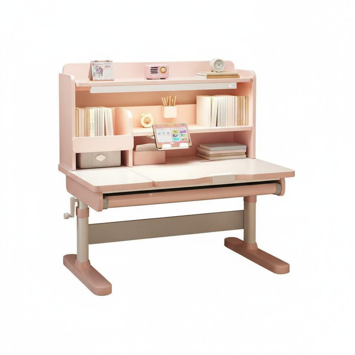 Adjustable Kids Desk and Chair Set Solid Wood Construction Kids Desk and Chair Set Height Adjustable Study Area for Teens, Playroom