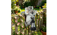 Koala Statue with Lantern Sturdy Koala Statue with Solar Lantern Textured