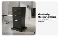 Hairdressing Tool Cabinet Large Storage Capacity Salon Trolley Cart 360-Degree Swivel Wheels Hair Stylist Tool Cart for Barbers
