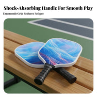 Pickleball Paddle Set Non-Slip Grip Pickleball Racket Kit Sports Equipment Shock Absorbing Wide Frame for Outdoor Play, Training