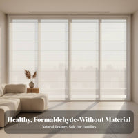 Roman Shade Smart Control Textile Roman Shade Folding Window Covering Linen Texture Light Filtering Window