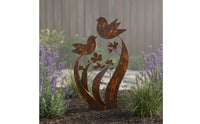 Bird and Wildflower Yard Stake Outdoor Use Avian Figure Stake Weather-Resistant