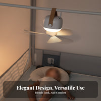 Quiet Operation USB Ceiling Fan with Light Silent Design Net Fan Lightweight for Students, Travelers, Dormitory, Nursery, Bedroom