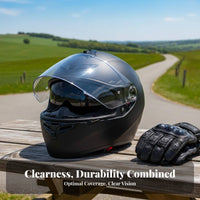 Anti-Fog Motorcycle Helmet Visor Universal Fit Helmet Windshield Scratch-Resistant Flip-up Face Visor Crystal-Clear for Summer