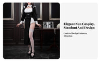 Cosplay Nun Dress High Slit Design Comfortable Stretch for Nightlife