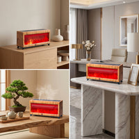 Tabletop Fireplace Dispenser Decorative Fireplace Flame Dispenser Tabletop Humidifier Compact Appliance High-Frequency Vibration