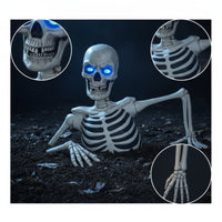 Groundbreaker Skeleton Half-Buried Halloween Skeleton Articulated-Looking with Chest Cavity for Homeowners, Yard