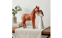 Heartwarming Design Girl Embracing Horse Figurine Great Gift Idea Girl and Horse Statue Keepsake Resin Equestrian Figurine Hand-Painted for Equestrians, Girls
