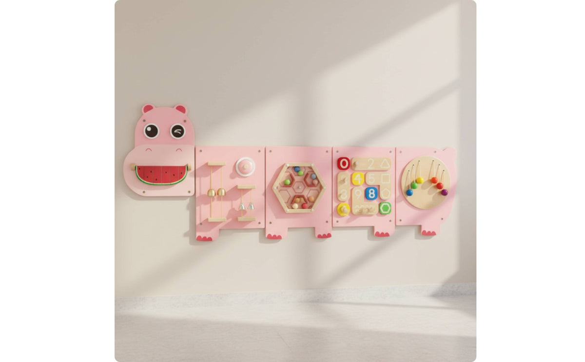Wooden Sensory Wall Panel Interactive Wooden Activity Board Educational Wall Activity Board for Young Children, Preschoolers, Playroom, Preschool