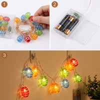 Easter Egg String Lights, Battery Operated Copper Wire LED Fairy Lights, Multi-Colour Pastel Spring Decor for Home, Bedroom, Mantelpiece & Party Ornament