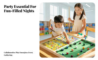 Interchangeable Panels Foldable Tabletop Pool Table Corner Pockets Folding Pool Table Wood-Tone English Green Felt Space-Saving