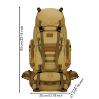 Multi-Compartment Waterproof Hiking Backpack Multiple Pockets Large Hiking Backpack Compression Straps Outdoor Bag