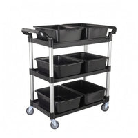 3-Tier Utility Cart Metal Frame Three-Tier Trolley Side Handles