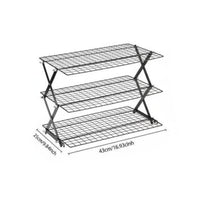 Multi-Tier Cooling Rack Non Coating Foldable Cooking Rack Space-Saving Stackable Pastry Shelf for Home Cooks, Camping, Bakery, Outdoor Barbecue