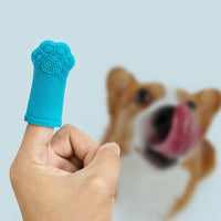 Dog Toothbrush with Soft Silicone Bristles for Small Pets, Gentle Tooth Brush and Cat Toothbrush, Finger Toothbrush with Unique Paw Design