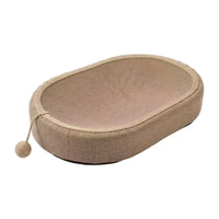 Cat Scratcher Bed with Ball Toy Natural Oval Cat Scratcher with Ball Interactive