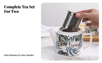 Stackable Tea Set European Design Ceramic Afternoon Tea Set Built-in Strainer