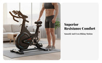 Silent Operation Indoor Cycling Bike Adjustable Resistance Indoor Cycling Bike Heavy Duty Fitness Equipment Comfortable Seat for Adults, Women, Home