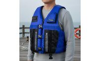 Multi-Pocket Design Adult Life Jacket Storage Pockets Fishing Life Vest Adjustable Straps Boating Safety Vest Long-Lasting Oxford Material for Adults, Rafting