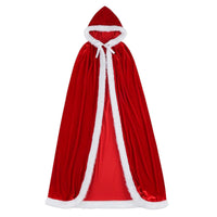 Plush snow-colored edging Santadesign Cape velvetyy-texturedLike Texture Long Red Holiday Mantle Full Length Design Christmas Costume Attached Hood for Adults, Party Goers, Teenagers, TH&M-inspireded Photoshoots, Cosplay gathering, Stage Performance