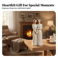 Mother Daughter Statue Sentimental Gift Mother and Daughters Statue Symbol of Love Resin Sentimental Memento for Women, Living Room, Shelf