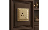 Outlet Faceplate with Floral Border Decorative Electrical Faceplate 1-Gang Wall Plate Vintage Hardware Ornate for Renovation