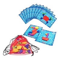 Waterproof Pool Puzzle with Challenge Cards Educational Underwater Puzzle Geometric Game Set with Mesh Bag Submersible for Children, Swimmers, Families, Swim Lessons, Backyard