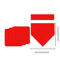 5 Pieces Rubber Home Plate Set Waterproof Baseball Base Set Portable Field Marker for Kids, Gym