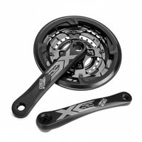 Anodized Finish Square Taper Crankset High-Strength Carbon Steel Aluminum Alloy Crank Arms Seamless Shifting Cycle Component Shock-Absorbing Resistant for Cyclists