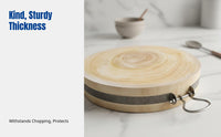 Round Hardwood Cutting Board, Thickened, Double-Sided, Home & Restaurant