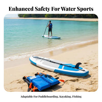Kayaking Flotation Vest Adjustable Straps Fishing Flotation Vest Kayak Safety Vest Reflective Strips Long-Lasting Buckles