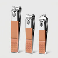 Professional Nail Clippers with Catcher for Adults, Carbon Steel Set with Case for Travel and Home Use, Baked Paint Finish
