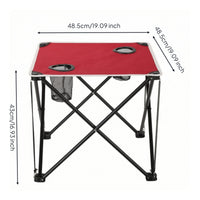 Compact Folding Table with Cup Holders Outdoor Folding Table with Storage Pockets Foldable Sturdy for Picnics