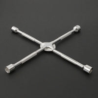 Four-Way Lug Wrench Chrome-Plated Four-Way Cross Wrench 18-Inch for Garage