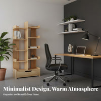 Nordic design 5-Tier Ladder Shelf Floor-Standing shelving unit Space-Saving Shelving Unit Multi-Functional for Homeowners, Students, Remote Workers, Living Room, Bedroom, Hallway, Kitchen