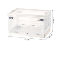 Latch Closure Front-Opening Storage Box Top Lid Folding Storage Box off-White-White