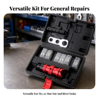 Electric Rivet Adapter Set Molded Compartments Rivet Adapter Kit Threaded End