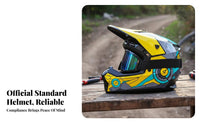 Full Face Motocross Helmet Removable Brim Outdoor Washable Lining for Go-Kart Drivers, Racers, Karting