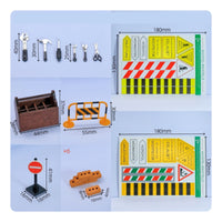 39 Pieces Display Accessories 1/12 Scale Dollhouse Tool Set Printed Signs Miniature Roadwork Set Realistic Design 1/12 Scale Toolbox for Model Displays