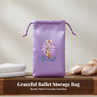 Lavender Ballet Slipper Bag Ballet Footwear Pouch Portable Dance Pouch for Ballerinas, Dancers