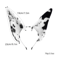 Spotted Pattern Doberman Ear Headband Cosplay Dog Ear Headband Halloween Faux Hair Creature Ears Realistic Look for Convention, Party