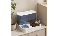 Simple to Use Automatic Feeder with Transparent Storage Bottle Compact Automatic Feeder and Water Dispenser Double-Bowl Safe for Young Dogs, Apartment