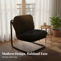 Floating Design Cantilever Armchair Thickly Padded Cushion Upholstered Armchair Thick Cushioning Lounge Chair Ergonomic Support for Home Inactiveice Workers, Students, Bedroom, Balcony, Nail Salon, Living Room