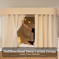 Bunk Bed Curtain Set Blackout Dormitory Supply Dustproof for Students, Teenagers