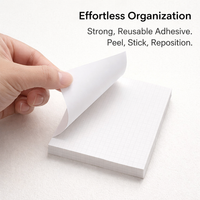 Blank Sticky Notes for Students, Removable Repositionable for Note Taking Classroom Lectures, Grid Pattern Pages, 4 x 3 Inches Self Postits