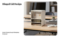 Stackable Drawer Unit Transparent Drawers Desktop Organizer Dust-Proof Lid
