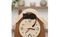 Versatile Use Design Noiseless Feline Timepiece Cute Creature Decoration Feline Wall Timepiece