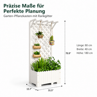Trellis for Climbing Plants, Synthetic Material Trellis, Perfect for Garden and Balcony, Robust Planter Box