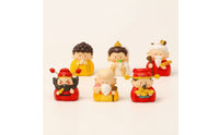 6 Pieces Chinese Deity Figurines Painted for Desk, Collectors